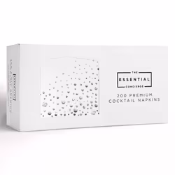 Stylish 5x5 Inch Silver Napkins - 200 Pack of White and Silver Cocktail Napkins - Disposable 3-Ply Silver Napkins - Dessert N ...