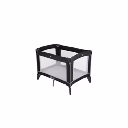 Compact Travel Cot, Lightweight with Compact fold and carrybag. Suitable from Birth to Approx. 3 Years, Black/Grey
