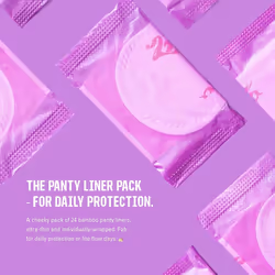 Flo Organic Bamboo Panty Liners Slim, Individually Wrapped, Biodegradable and Plastic Free, 24 Count