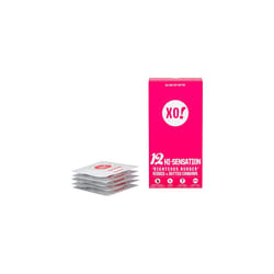 XO! Hi-Sensation Condoms Ribbed and Dotted, Natural Rubber Latex, Unscented (Pack of 12)
