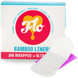 Organic Bamboo Leakproof, Highly Absorbent Slim Panty Liners - Individually Wrapped - Biodegradable & Cruelty, Plastic & Vegan Free - 96 Mega Pack
