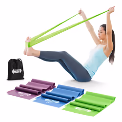 1.5m Stretch Resistance Bands Set of 3 Natural Latex with 3 Levels Workout Resistance Bands Set for Women Men Ideal for Pilat ...