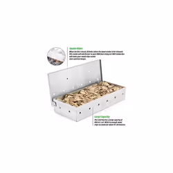BBQ Wood Chip Smoke Box By CKB LTD Heavy Duty Stainless Steel Barbecue Smoker Metal Outdoor Cooking Accessories Universal Smokers for Gas and Charcoal