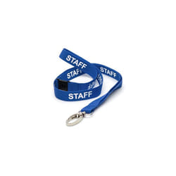Blue Staff LANYARDS Breakaway Safety Lanyard Neck Strap Swivel Metal Clip for ID Card Holder - Pull Quick Release Design Pack of 10