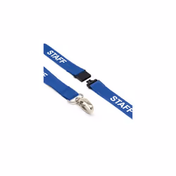 Blue Staff LANYARDS Breakaway Safety Lanyard Neck Strap Swivel Metal Clip for ID Card Holder - Pull Quick Release Design Pack of 10