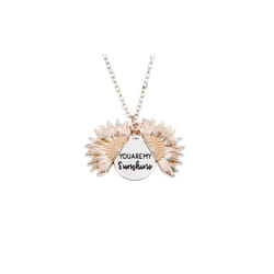 You are My Sunshine Sunflower pendant necklace - Rose Gold