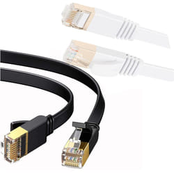 ProTech RJ45 Cat7 Network Ethernet Cable, SSTP 10Gbps Gigabit 4 Pair LAN Patch Cable Cord CAT-7 1000 Mbps for Internet, PC, Laptop, Route - Black, 2 M