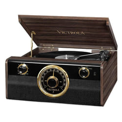 Victrola Empire Junior 4-in-1 Turntable Music Center, Mahogany