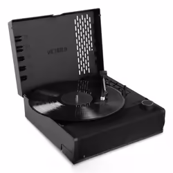 Victrola Revolution GO, Belt-drive audio turntable, Black, 33 1/3,45,78 RPM, Rotary, J-shaped tonearm, Battery