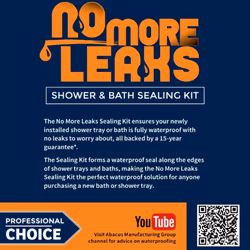 No more leaks 2m Shower seal strips for shower trays