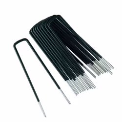 PVC Coated Garden Pegs Heavy Duty Tent Pegs Metal Ground Pegs - Anti Rust Galvanised Steel Pegs for Camping, Securing Weed Co ...
