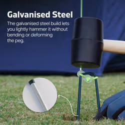 PVC Coated Garden Pegs Heavy Duty Tent Pegs Metal Ground Pegs - Anti Rust Galvanised Steel Pegs for Camping, Securing Weed Control Fabric, G