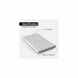 Radiator Pipe Covers White, Pipe Insulation 15mm; 19.5cm Long Snap On PVC Plastic Cover; Pack of 8 Customizable Radiator Pipe Collars or Radiator