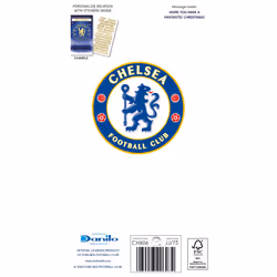 Chelsea FC Christmas Card Personalise with Sticker Sheet