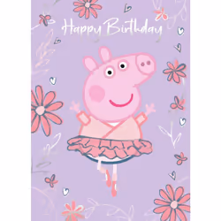 Peppa Pig Birthday Card, Ballerina Peppa