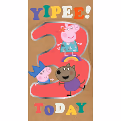 Peppa Pig Age 3 Birthday Card