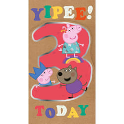Peppa Pig Age 3 Birthday Card