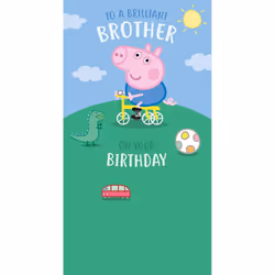 Peppa Pig Brother Birthday Card, To A Brilliant Brother