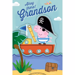 Peppa Pig 'Grandson' Birthday Card