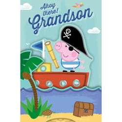 Peppa Pig 'Grandson' Birthday Card