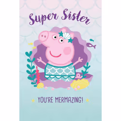 Peppa Pig Sister Birthday Card, Super Sister