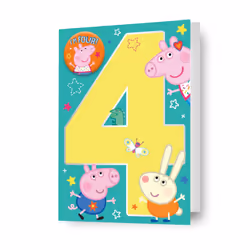 Peppa Pig Age 4 Birthday Card