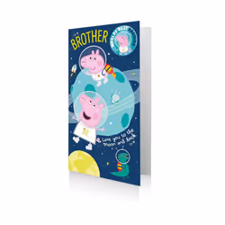 Peppa Pig Brother Birthday Card & Badge