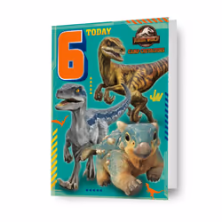 Jurassic World Age 6 Birthday Card