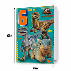 Jurassic World Age 6 Birthday Card