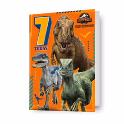 Jurassic World Age 7 Birthday Card