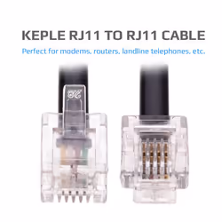 1m RJ11 Cable ADSL Extension Lead Phone Cord Telephone Plug High Speed BT Internet Broadband Male to Male Router and Modem to RJ11 Phone