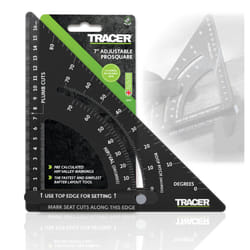 7" ProSquare Adjustable Measuring Tool (Professional Construction Square Tool with Lockable arm and Easy to Read Laser Markings)