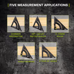 7" ProSquare Adjustable Measuring Tool (Professional Construction Square Tool with Lockable arm and Easy to Read Laser Markings)
