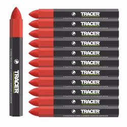 Construction Lumber Crayon Markers, Pack of 12- Red. 12 x Red Multi Surface Marking Crayons