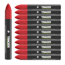 Construction Lumber Crayon Markers, Pack of 12- Red. 12 x Red Multi Surface Marking Crayons