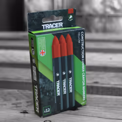 Construction Lumber Crayon Markers, Pack of 12- Red. 12 x Red Multi Surface Marking Crayons