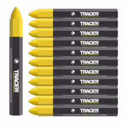 Construction Lumber Crayon Markers, Pack of 12 - Yellow. 12 x Yellow Multi Surface Marking Crayons