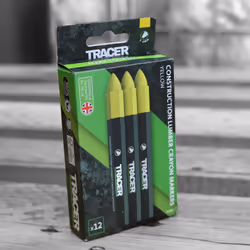Construction Lumber Crayon Markers, Pack of 12 - Yellow. 12 x Yellow Multi Surface Marking Crayons