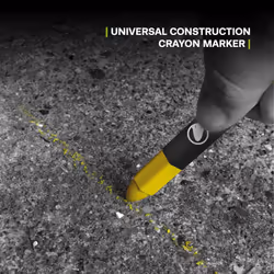 Construction Lumber Crayon Markers, Pack of 12 - Yellow. 12 x Yellow Multi Surface Marking Crayons