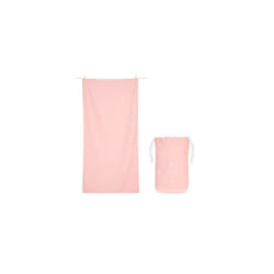 Quick Drying Towel - For Sports & Gym - Compact, Lightweight - 100% Recycled - Includes Bag - Essential - Island Pink - Extra Large (200x90cm, 78x35)