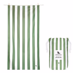 Dock & Bay DB3346, Pattern, Green, White, Rectangular, 1 person(s), Polyamide, Polyester, 90 x 200 cm