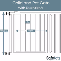 Bettacare Child and Pet Gate - Grey, 120.3cm - 127.9cm