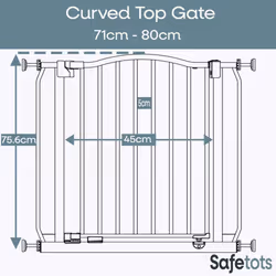 Safetots Curved Top Safety Gate - Matt Black, 71cm - 80cm