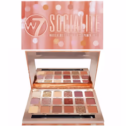 W7 Socialite Indulgent Multi-Textured Pressed Pigment Palette 18 Colour Eye Shadow Palette