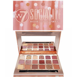 W7 Socialite Indulgent Multi-Textured Pressed Pigment Palette 18 Colour Eye Shadow Palette