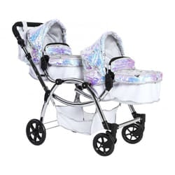 Roma Polly Twin Dolls Pram - Mermaid