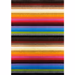 Linea Striped Area Machine Washable Rug or Runner (2 Colours) - Rainbow