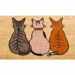 Kentwell Printed Animal Design Coir Mat 75cm x 45cm (5 Designs) - Cats