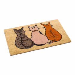 Kentwell Printed Animal Design Coir Mat 75cm x 45cm (5 Designs) - Cats