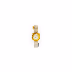 Silicone Wrist Teether with Sensory Ribbons, Chewable Mane and Soft Corduroy Strap, Easy Attachment, 3 Months Old+, Ludo Lion